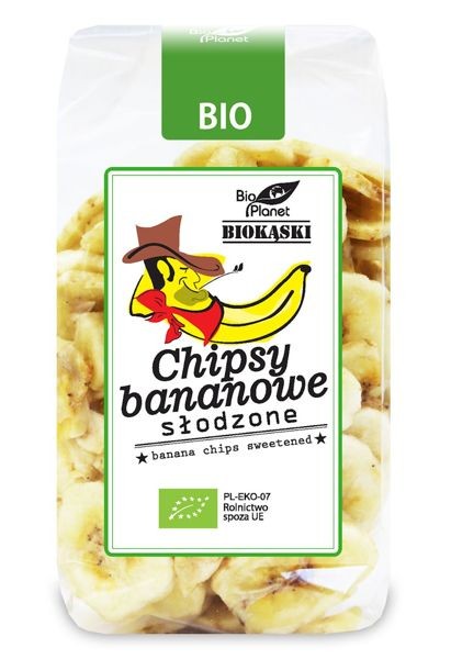 Chipsy bananowe słodzone Bio 150g - Bio Planet #1
