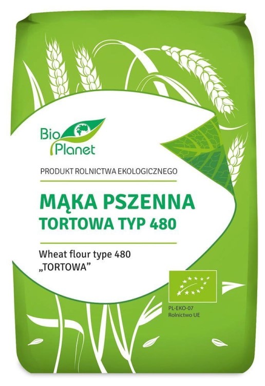 Mąka pszenna tortowa typ 480 1000g - Bio Planet    #1