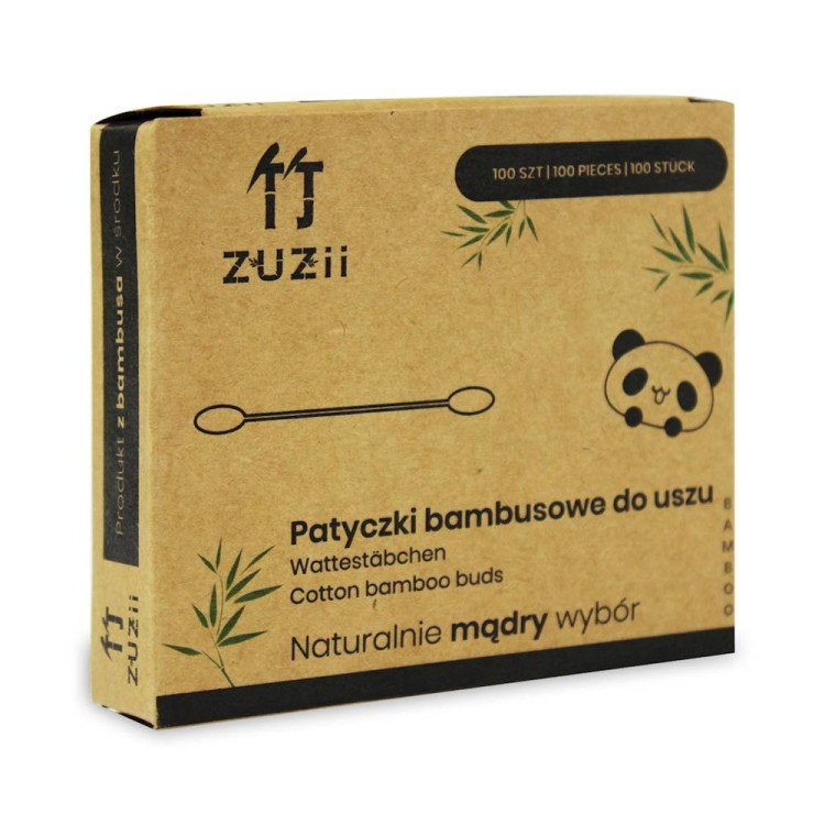 Patyczki bambusowe do uszu z bawełną 100szt. - Zuzii #1