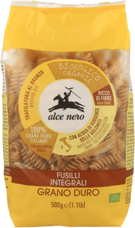 Makaron (semolinowy razowy) fusuli BIO 500g - Alce Nero #1