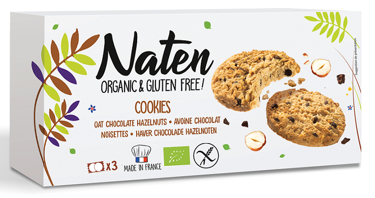 Ciasteczka owsiane z czekoladą i orzechami laskowymi bezglutenowe BIO 125g - Naten #1