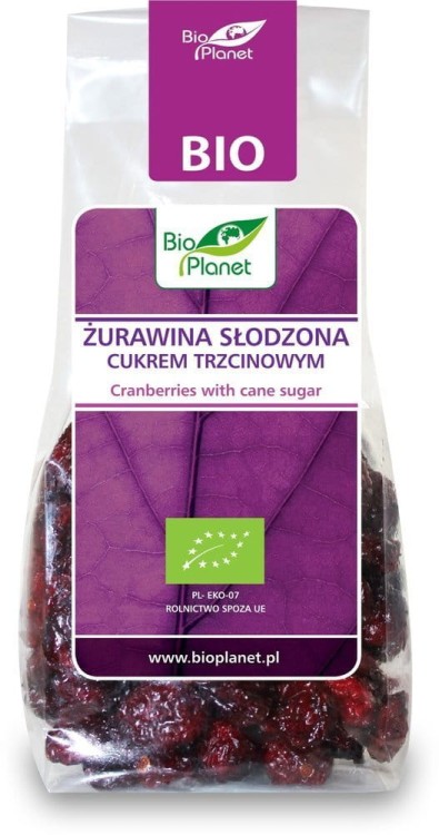 Żurawina słodzona cukrem trzcinowym BIO 100g -  Bio Planet #1