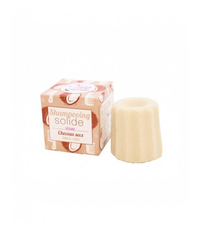 Szampon w kostce, wanilia i kokos, niezwykle wydajny, naturalny, do włosów suchych, 55g. - Lamazuna #1