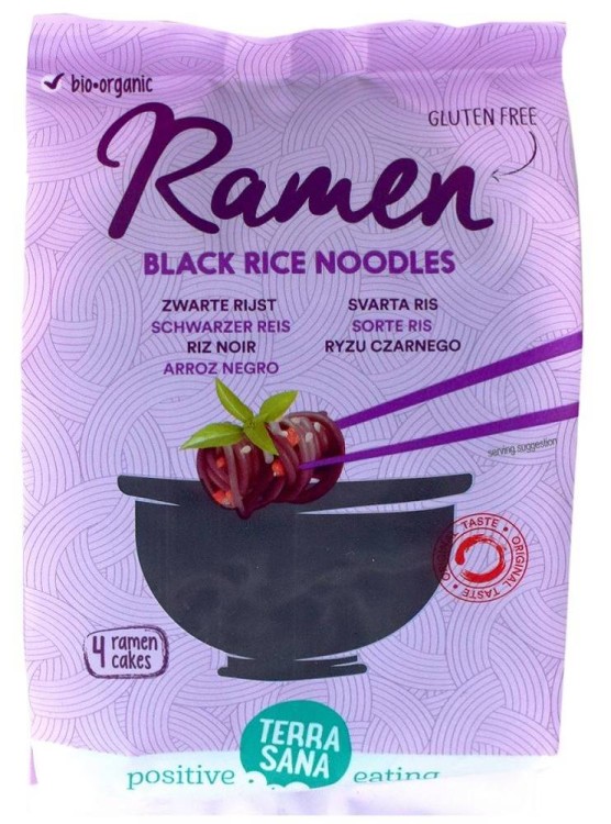 Makaron ramen z ryżu czarnego bezglutenowy Bio 280 g - Terrasana #1