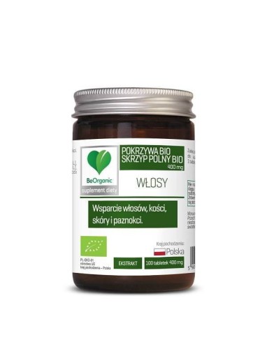 Skrzyp + pokrzywa ekstrakt Bio 100 tabletek (400 mg) - Be organic #1