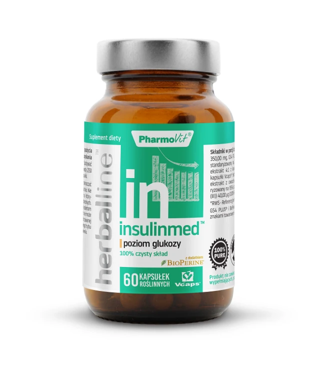 Insulinmed na poziom glukozy 60 kapsułek 28,58 g - Pharmovit (herballine) #1