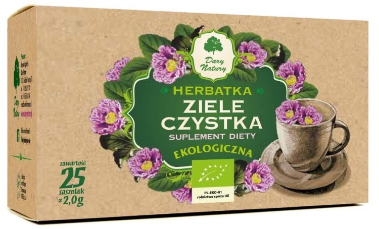 Herbata ziele czystka Bio (25x2g) 50g - Dary Natury #1
