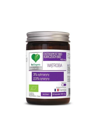 Ostropest + karczoch ekstrakt BIO 50 kapsułek (400mg) - Be Organic   #1