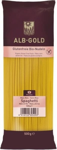 Makaron kukurydziano-ryżowy spaghetti bezglutenowy 100% BIO 500g - ALB-GOLD #1