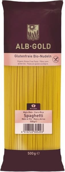 Makaron kukurydziano-ryżowy spaghetti bezglutenowy 100% BIO 500g - ALB-GOLD #1