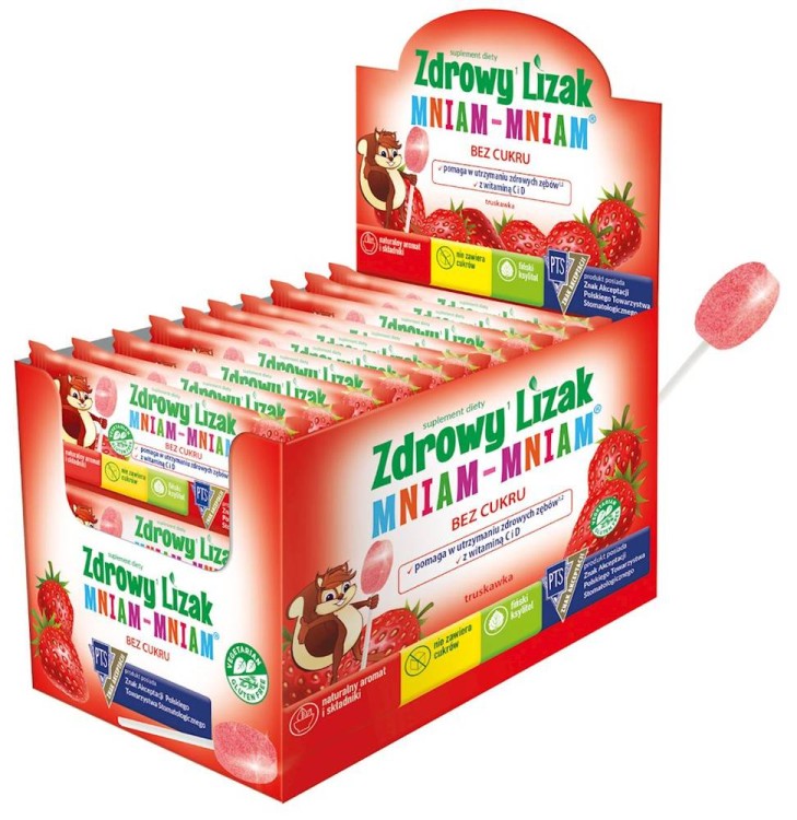Lizak o smaku truskawkowym mniam - mniam bezglutenowy 6g - Starpharma #1