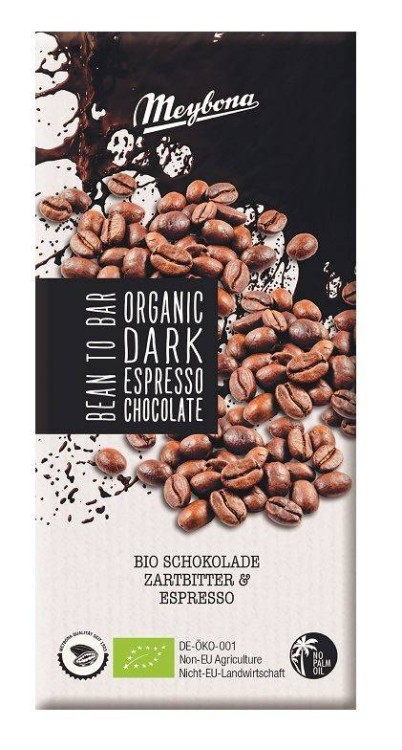 Czekolada gorzka z kruszonymi ziarnami kawy espresso Bio 100 g - MEYBONA #1