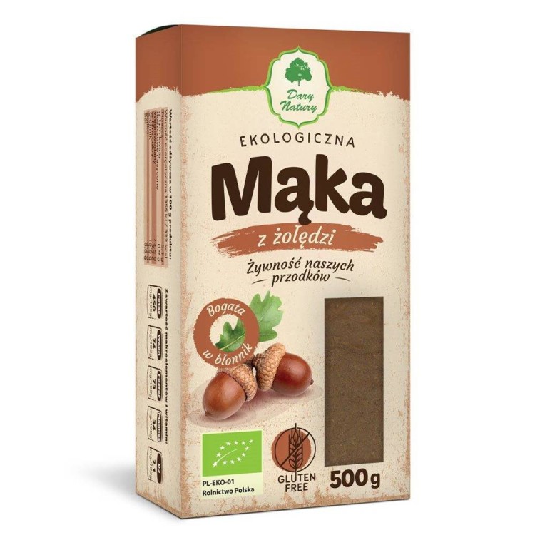 Mąka z żołędzi bezglutenowa Bio 500g - Dary Natury #1