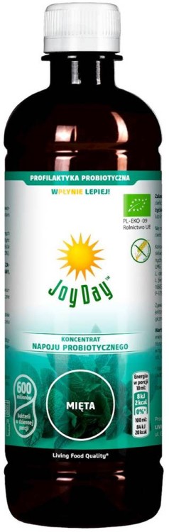 Koncentrat napoju probiotycznego Mięta Bezglutenowy Bio 500ml - Joy Day #1
