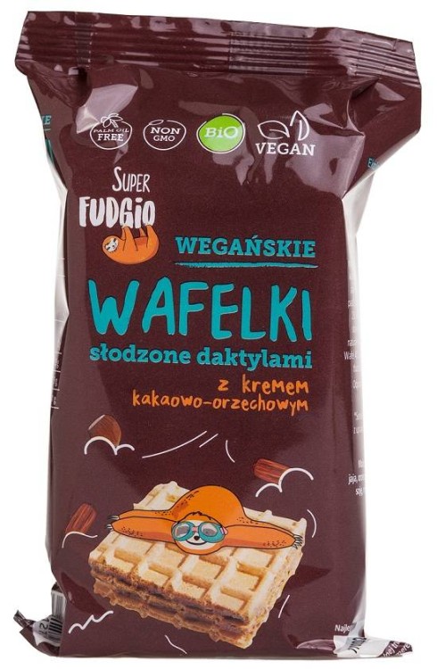 Wafelki z kremem kakaowo - orzechowym słodzone daktylami Bio (4 x 30 g) 120 g - ME GUSTO (Super Fudgio) #1