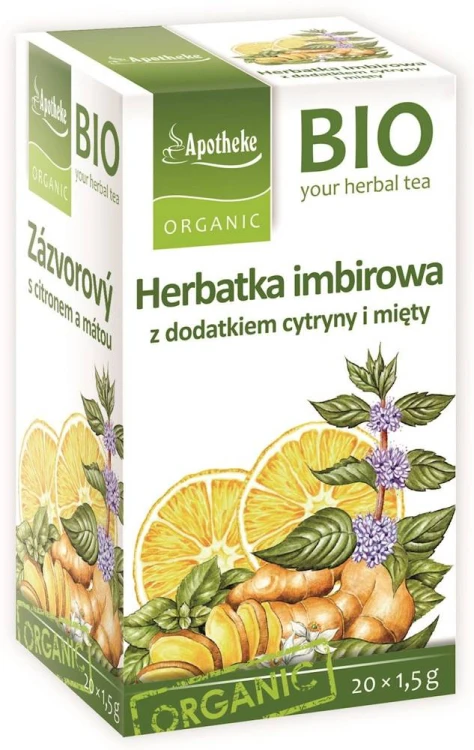 Herbatka imbirowa z dodatkiem cytryny i mięty (20x1,5g)30g - Apotheke  #1