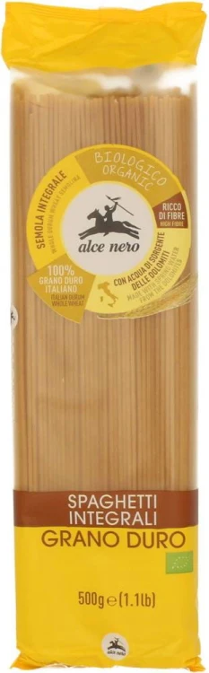 Makaron (semolinowy razowy) spaghetti Bio 500g - Alce Nero #1