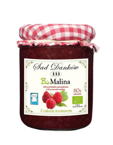 Malina 80% z cukrem trzcinowym Bio 270 g - Sad Danków #1