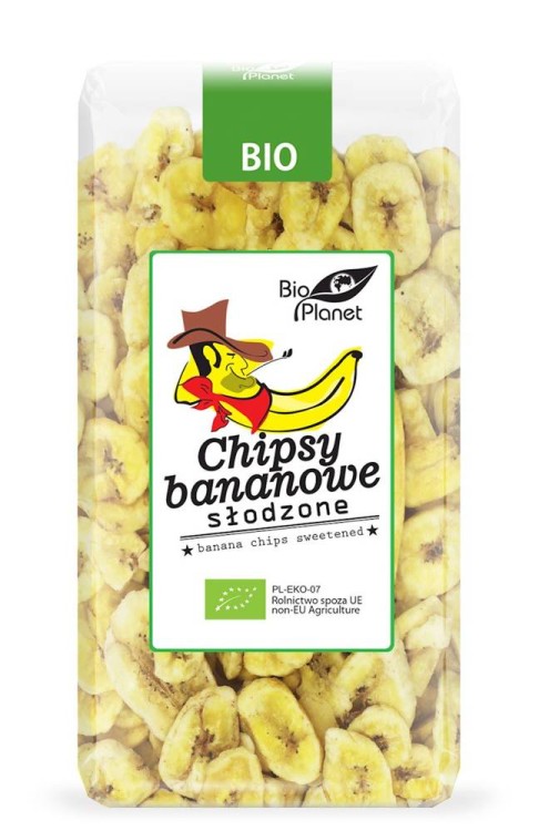 Chipsy bananowe słodzone Bio 350g - Bio Planet #1