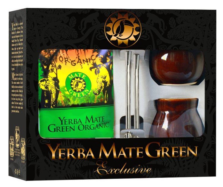 Zestaw  dla dwojga Yerba Mate Bio 400 g, 2 x Matero, 2 x Bombilla - Organic Mate Green #1