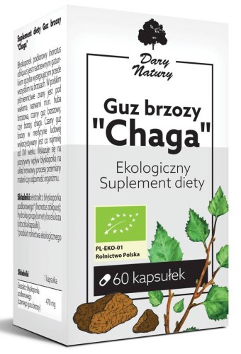 Suplement diety guz brzozy Chaga 35,4g - Dary Natury  #1