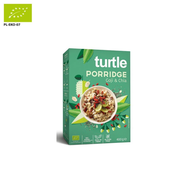 Owsianka z jagodami goji i nasionami chia bezglutenowa BIO 400 g - TURTLE #1