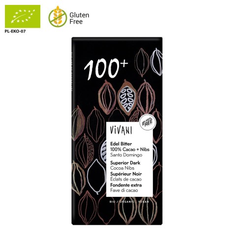 Tabliczka gorzka 100% kakao BIO 80 g - VIVANI #1