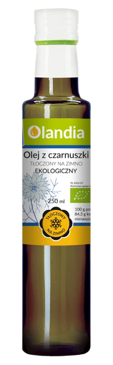 Olej z czarnuszki tłoczony na zimno Bio 250 ml - Olandia #1