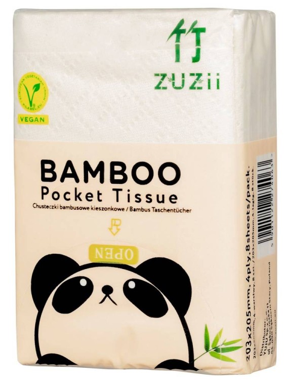 Chusteczki bambusowe kieszonkowe 8x8szt - Zuzii #1
