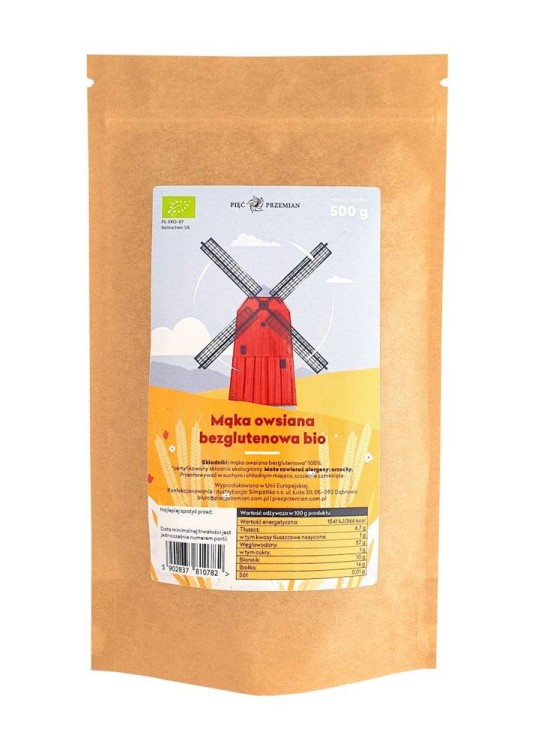 Mąka owsiana bezglutenowa BIO 500g - Pięć Przemian  #1