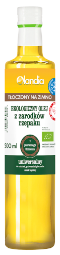 Olej z zarodków rzepaku uniwersalny tłoczony na zimno Bio 500 ml - Olandia #1