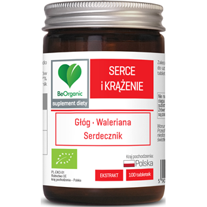 Tabletki wspomagające serce i krążenie BIO 100 szt. (500 mg) - Be Organic #1