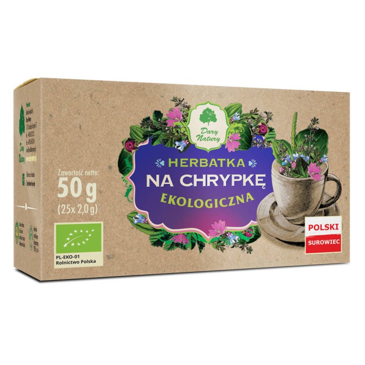 Herbatka na chrypkę BIO (25x2g) 50g - Dary Natury #1
