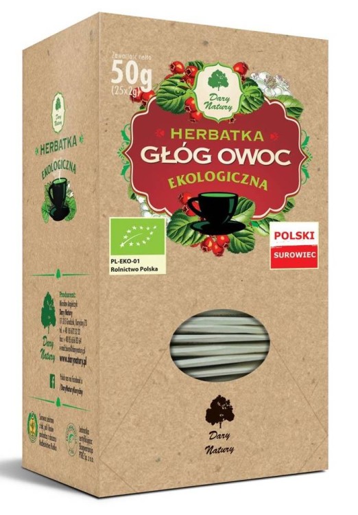 Herbatka owoc głogu BIO (25x2g) 50g - Dary Natury #1