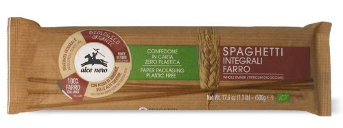 Makaron (z płaskurki razowy) spaghetti Bio 500g - Alce Nero #1