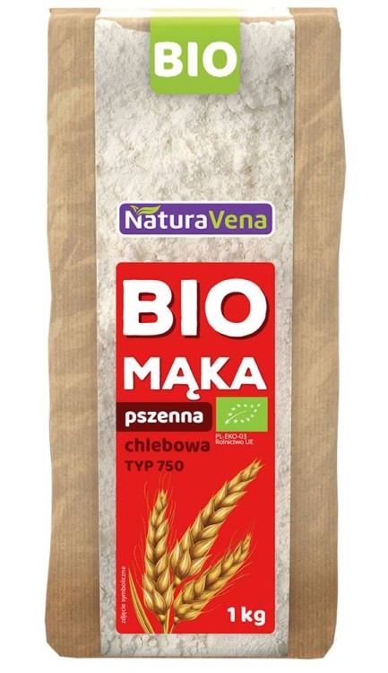 Mąka pszenna chlebowa typ 750 BIO 1kg - Naturavena #1