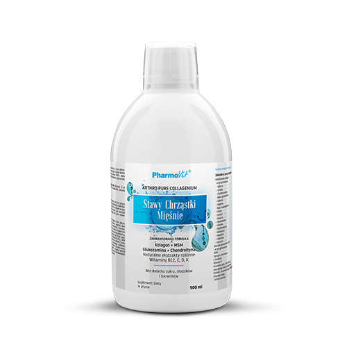 Suplement diety kolagen na stawy, chrząstki i mięśnie w płynie bezglutenowy 500ml - Pharmovit #1