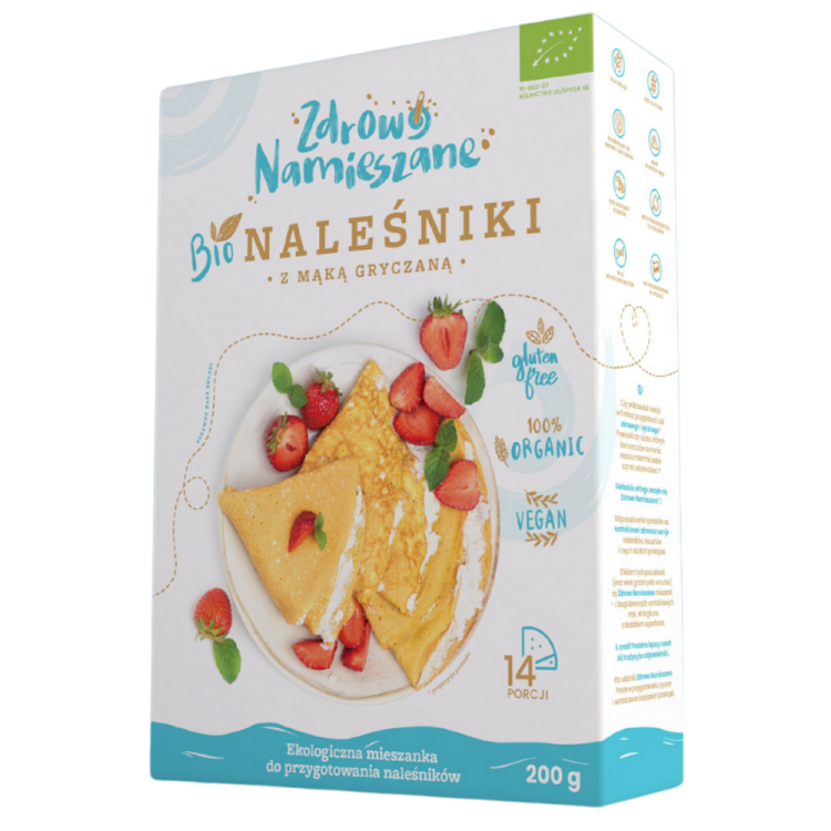 Mieszanka na naleśniki z mąką gryczaną bezglutenowa BIO 200g - Zdrowo Namieszane #1