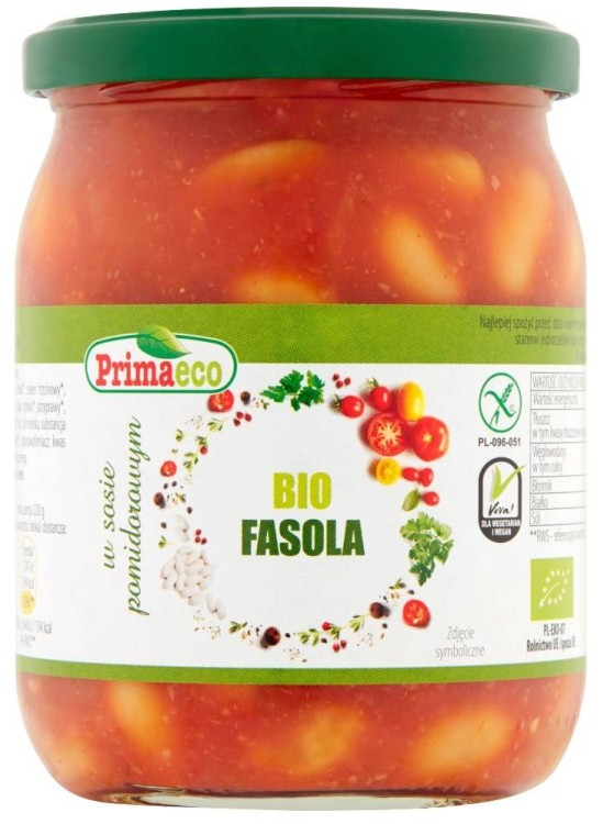 FASOLA W SOSIE POMIDOROWYM BEZGLUTENOWA BIO 440 g - PRIMAVIKA (PRIMAECO) #1