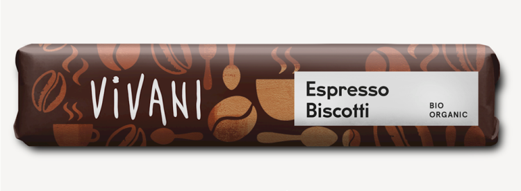 BATON Z MLECZNEJ CZEKOLADY Z NADZIENIEM ESPRESSO I KAWAŁKAMI WAFLI BIO 40 g - VIVANI #1