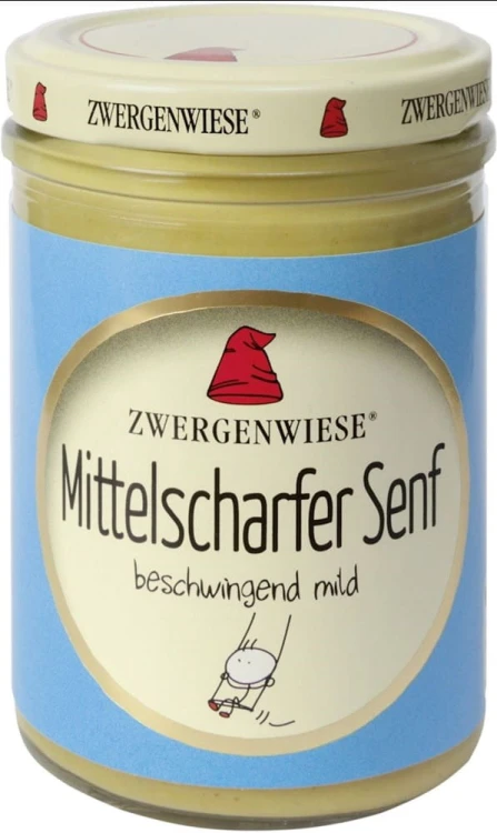 MUSZTARDA ŚREDNIO OSTRA BEZGLUTENOWA BIO 160 ml - ZWERGENWIESE #1