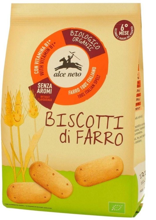CIASTKA Z ORKISZU Z WITAMINĄ B1 DLA DZIECI OD 6 MIESIĄCA BIO 250 g - ALCE NERO #1