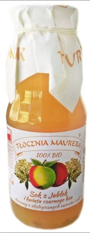 SOK JABŁKOWY Z KWIATEM CZARNEGO BZU NFC BIO 300 ml - TŁOCZNIA MAURERA #1