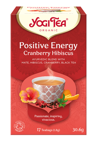 HERBATKA POZYTYWNA ENERGIA ŻURAWINA - HIBISKUS (POSITIVE ENERGY CRANBERRY HIBISCUS) BIO (17 x 1,8 g) 30,6 g - YOGI TEA #1