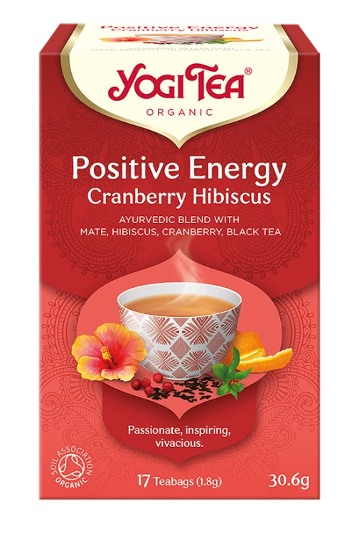 HERBATKA POZYTYWNA ENERGIA ŻURAWINA - HIBISKUS (POSITIVE ENERGY CRANBERRY HIBISCUS) BIO (17 x 1,8 g) 30,6 g - YOGI TEA #1