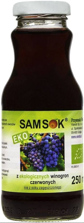 SAM SOK Z CZERWONYCH WINOGRON NFC BIO 250 ml - VIANDS #1