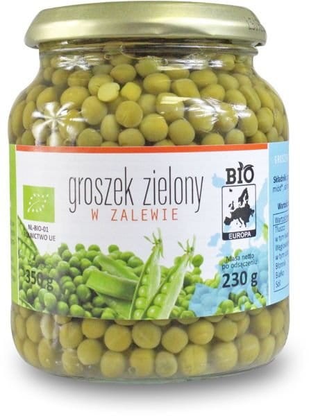 Groszek zielony w zalewie w słoiku BIO 350g- Bio Europa #1