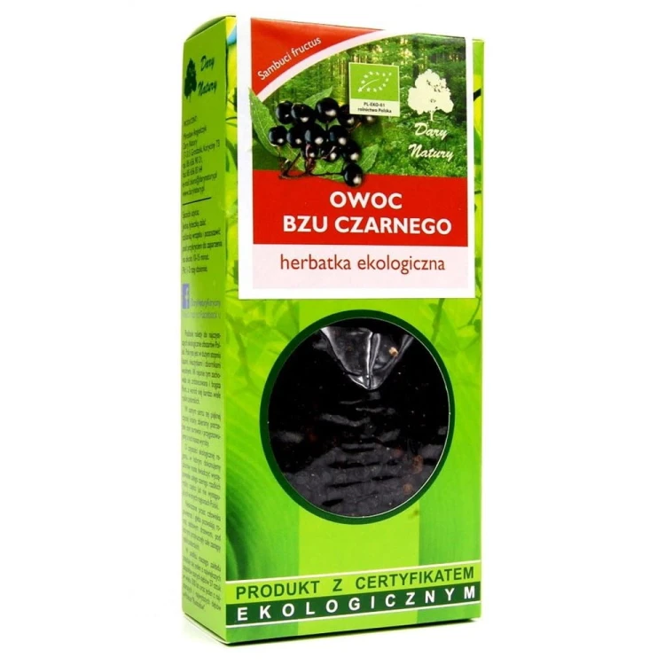 HERBATKA OWOC CZARNEGO BZU BIO 100 g - DARY NATURY #1