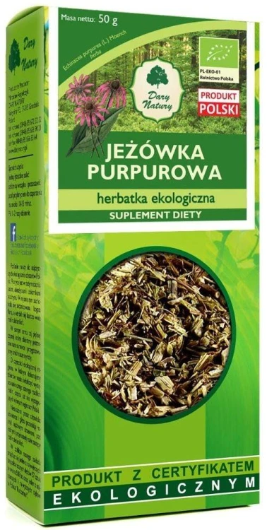 HERBATKA Z JEŻÓWKI PURPUROWEJ BIO 50 g - DARY NATURY #1