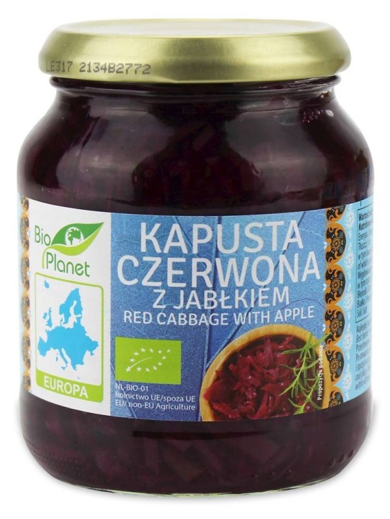 KAPUSTA CZERWONA Z JABŁKIEM BIO 340 g - BIO PLANET #1